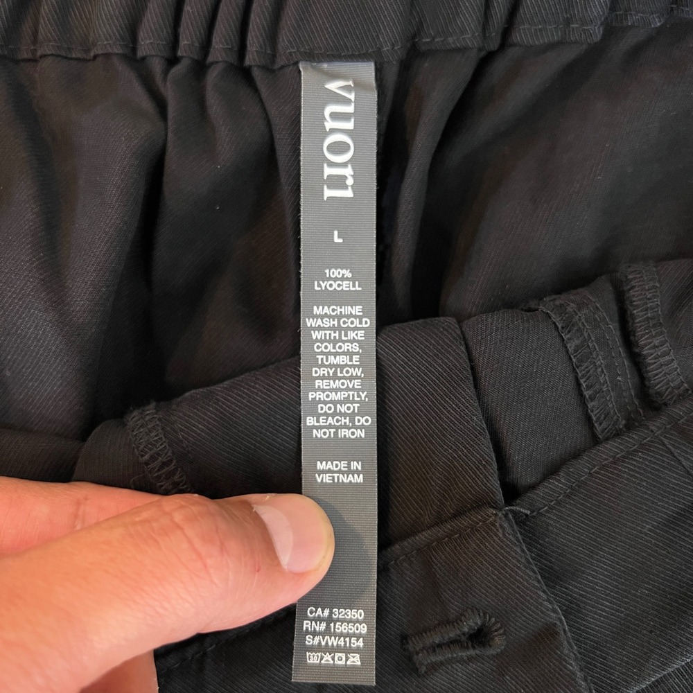 Vuori Coastline Pants Womens L Black Wide Leg Lyocell Drawcord Hem Casual Travel - Picture 10 of 13